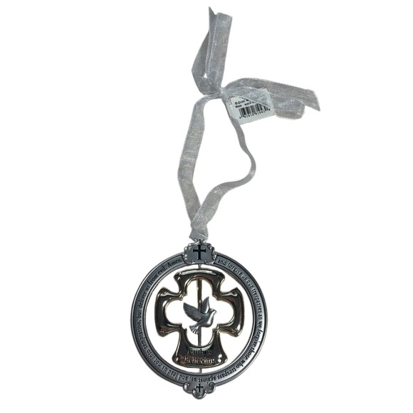 GANZ Other - Religious Lord’s Prayer Metal Christmas Ornament with Dove on Ribbon